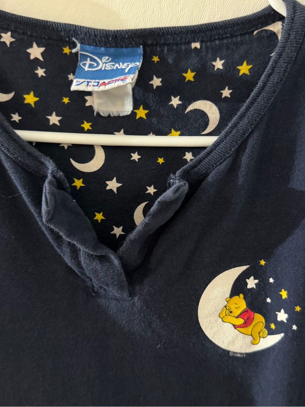Vintage Disney Winnie The Pooh Size L/XL Sleep Nightgown Stars & Moon Y2K Cozy - Picture 4 of 9
